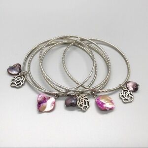 Gorgeous Silver 5-Piece Charmed Bracelet Set, NWOT